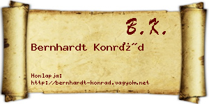 Bernhardt Konrád névjegykártya
